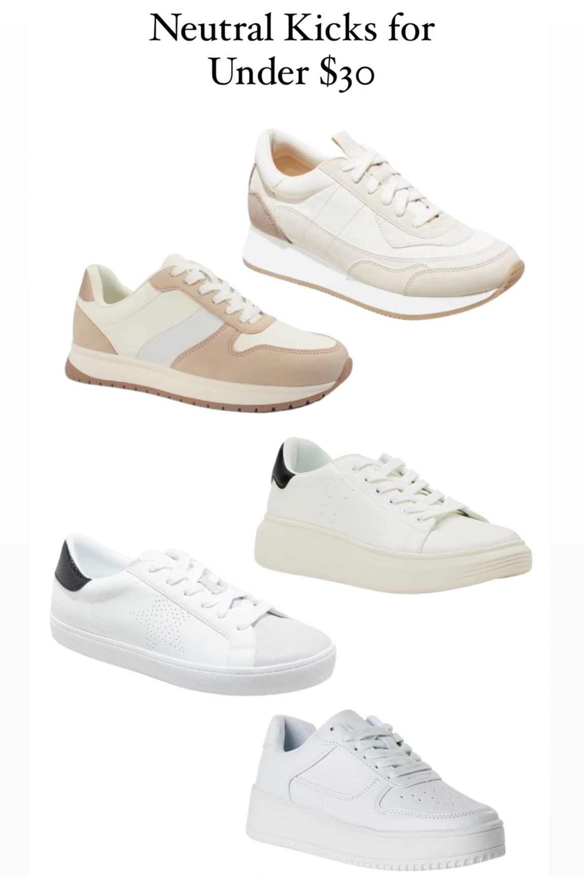 In the Fall & Winter, you will mostly find me in a neutral sneaker. All five of these styles are under $30 and great neutrals!

#LTKstyletip #LTKSale #LTKshoecrush