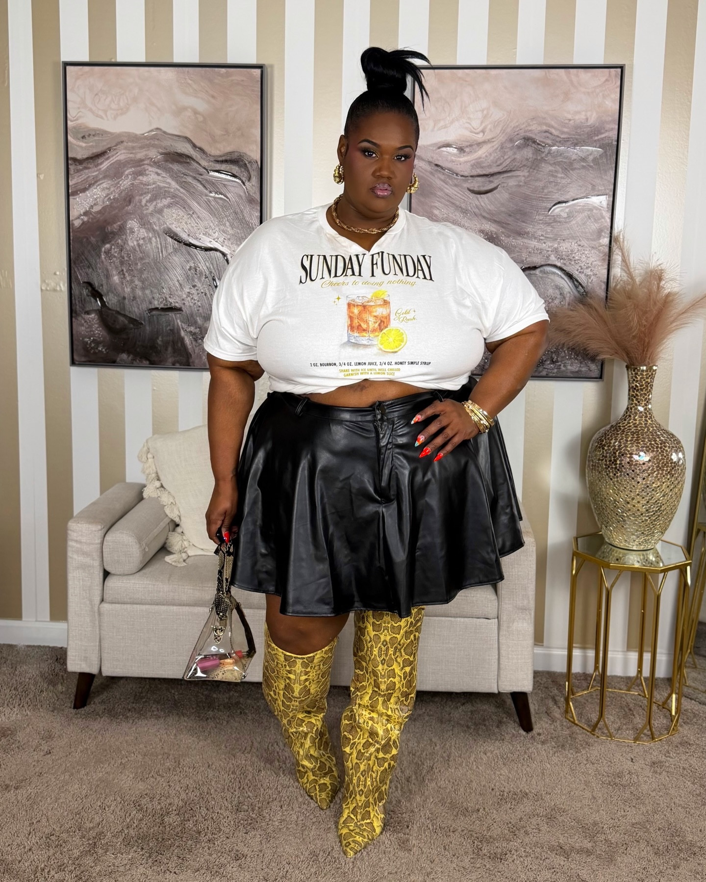 Walk in it like you own it!

Outfit deets:
@shopakira boots
@shein skirt
@walmartstyle Shirt

#PlusSizeFashion #CurvyGirlsRock #WalmartFinds #shopakira