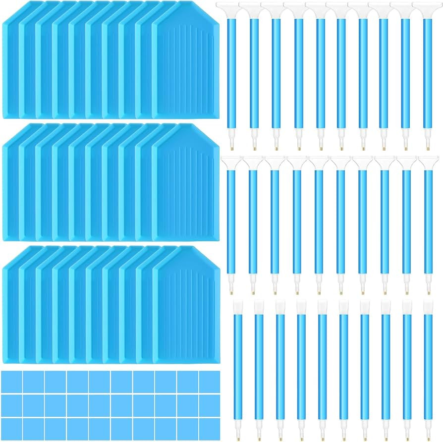 Affrolling 90 Pcs Diamond Art Tools, Drill Pens Trays Glue Clay | Amazon (US)