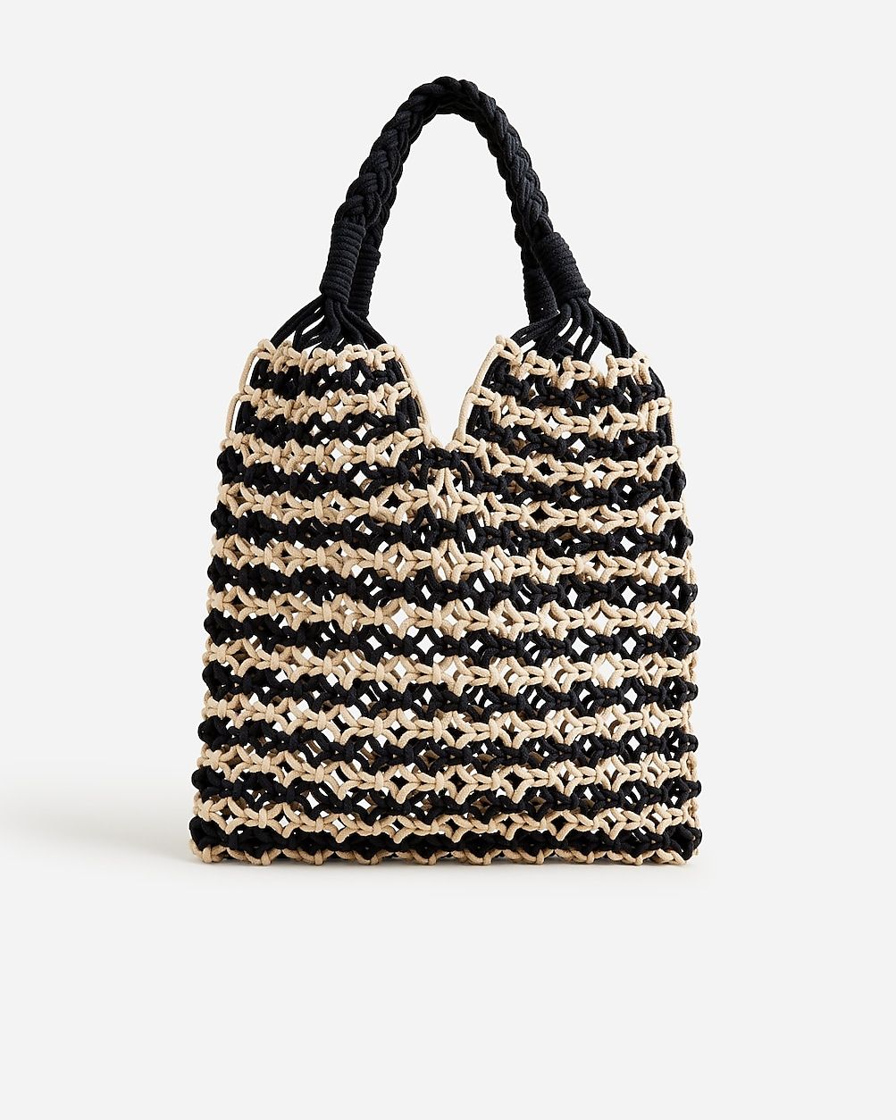Cadiz hand-knotted rope tote in stripe | J.Crew US