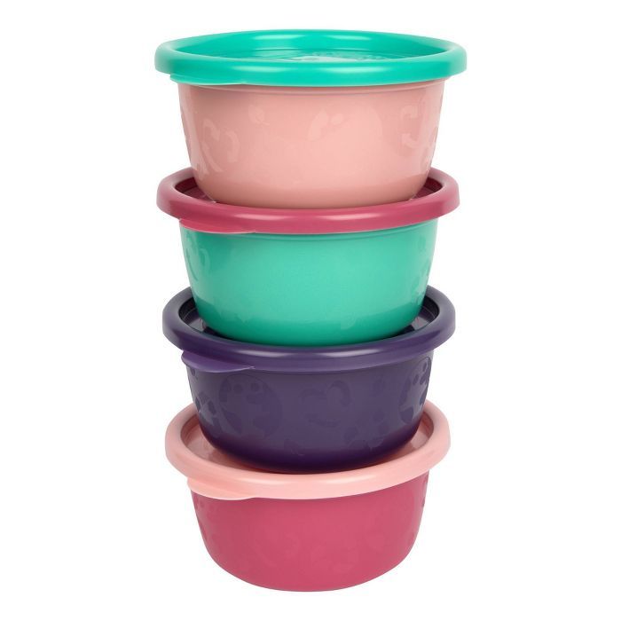 The First Years GreenGrown Reusable Toddler Snack Bowls with Lids - Pink - 4pk | Target