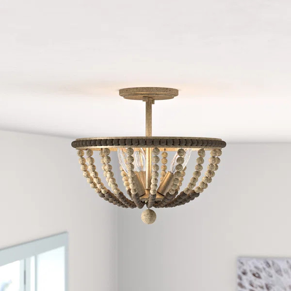 Harding 3 - Light 13" Unique/Statement Bowl Semi Flush Mount | Wayfair North America