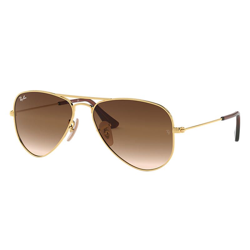 Ray-Ban Aviator Junior Gold Sunglasses, Brown Lenses - Rj9506s | Ray-Ban (US)