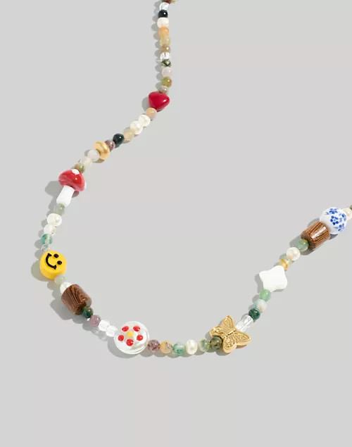 Happy Face Beaded Choker Necklace | Madewell