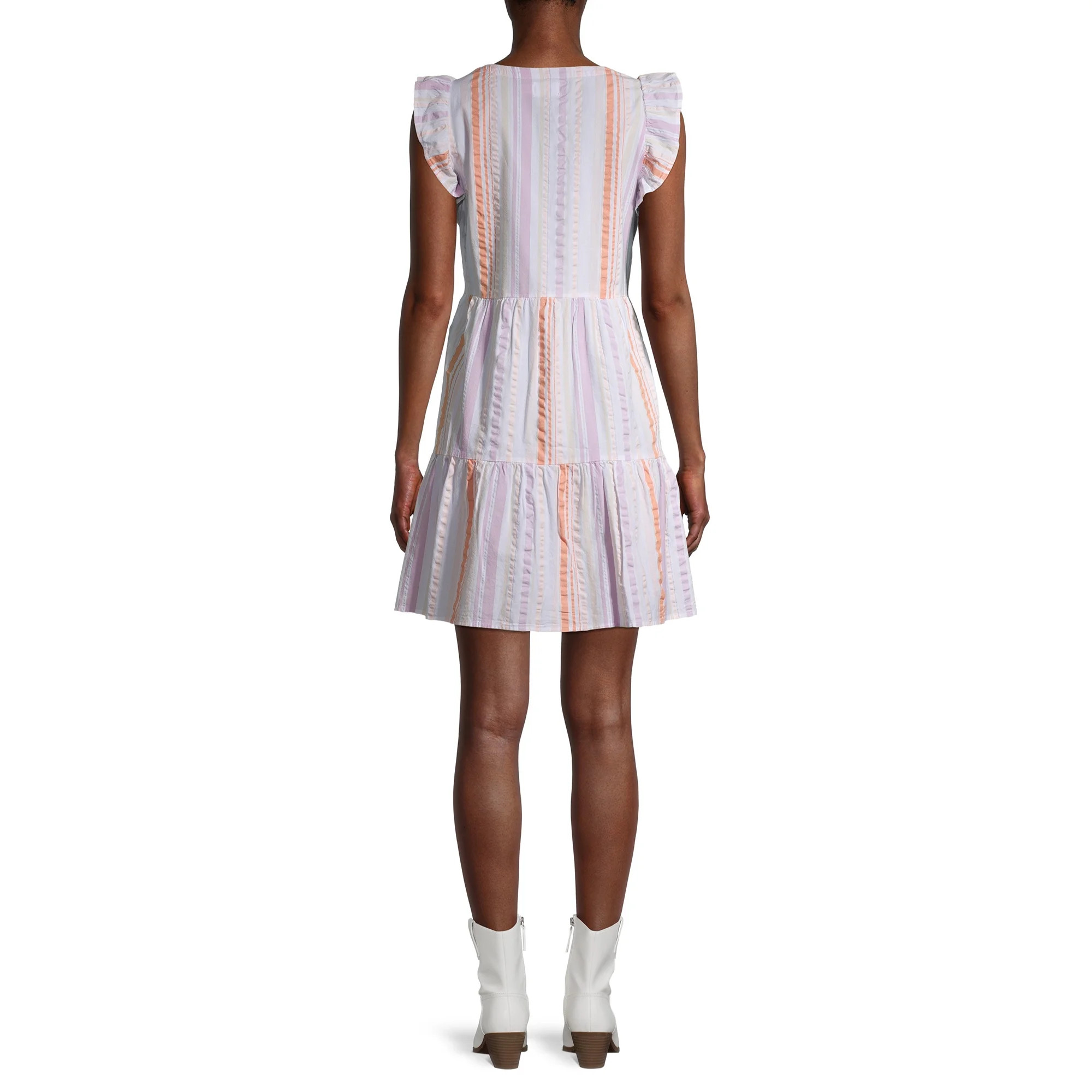 Time and Tru Women's Flutter Sleeve Dress | Walmart (US)