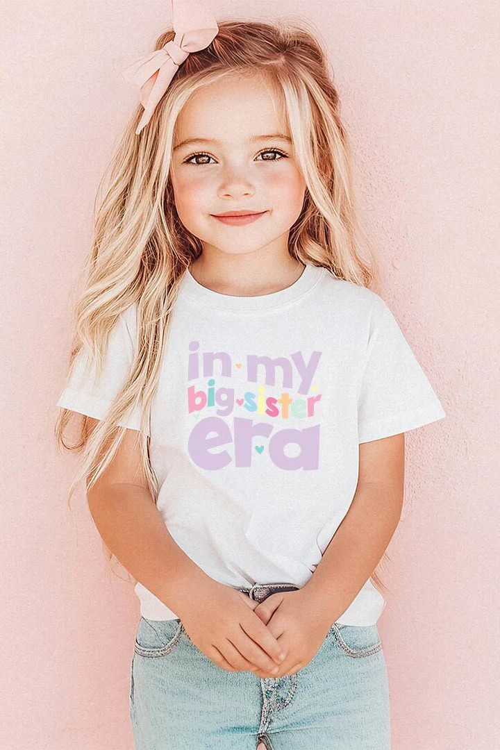 Big Sister Era Kids Graphic Tee | White | Caden Lane