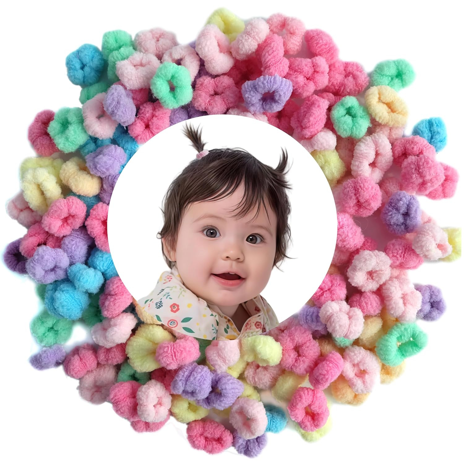 Amazon.com : WDGROW Baby Hair Ties, Bloom Toddler Hair Ties No Damage, 120pcs,Age 0-8,Ponytail Ho... | Amazon (US)
