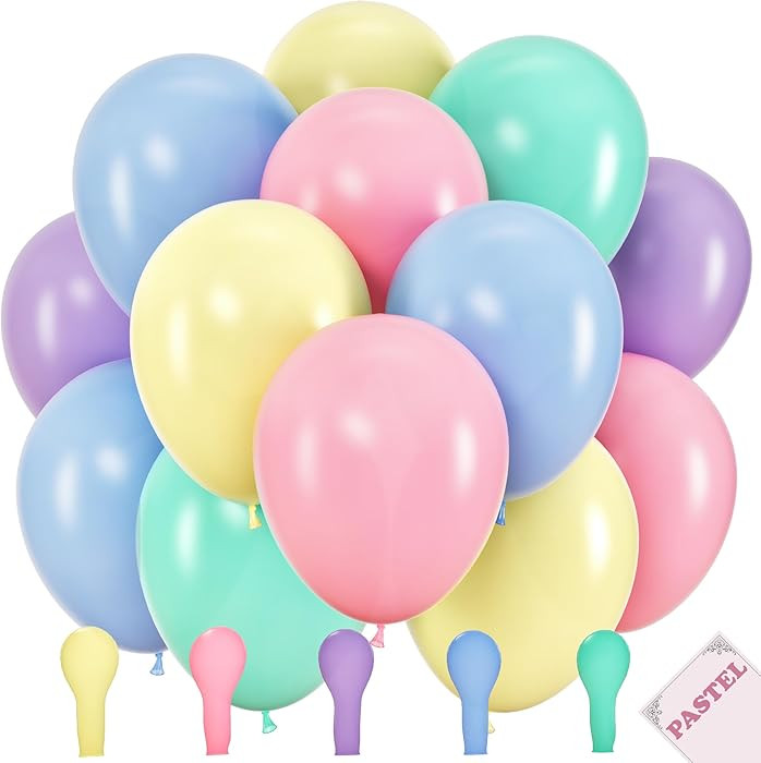 100 Pastel Balloons for Parties – 10 Inch Latex for Easter Party Decorations or Rainbow Supplie... | Amazon (US)