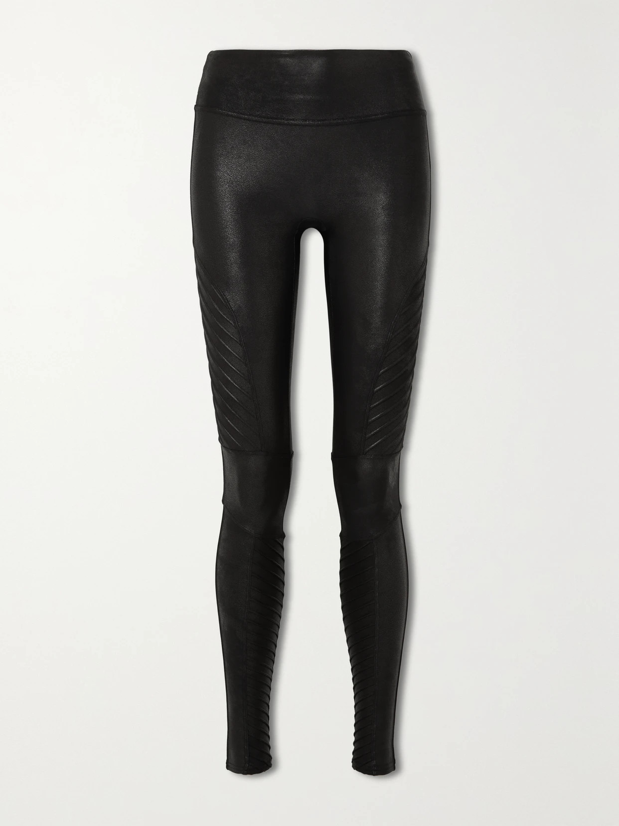 Spanx - Moto Faux Stretch-leather Leggings - Black | NET-A-PORTER (US)