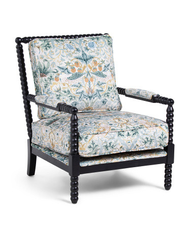 28x37 Herie Strawberry Thief Spindle Accent Chair | TJ Maxx