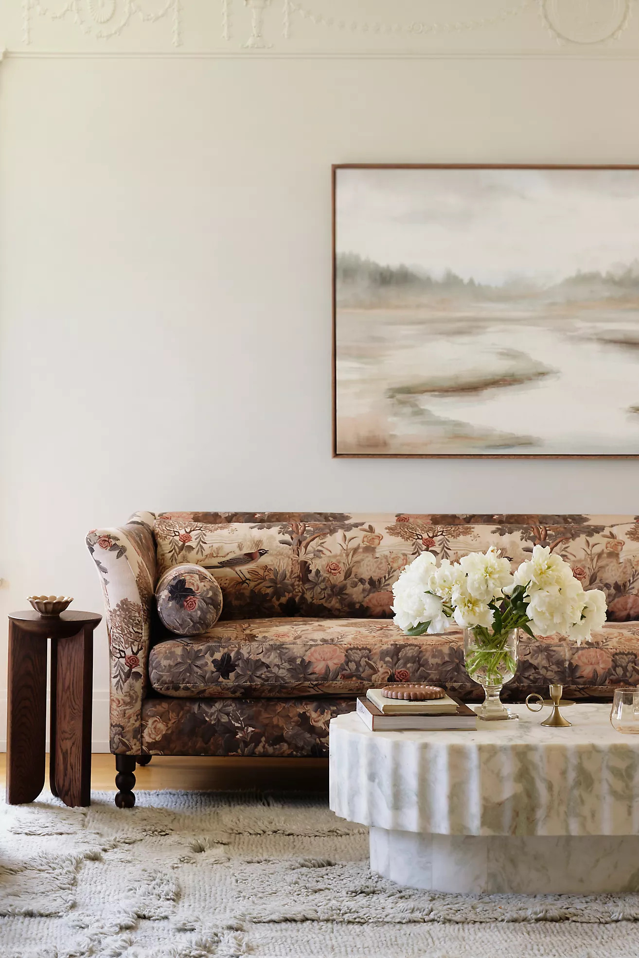 Jolie Oval 44" Marble Coffee Table | Anthropologie (US)