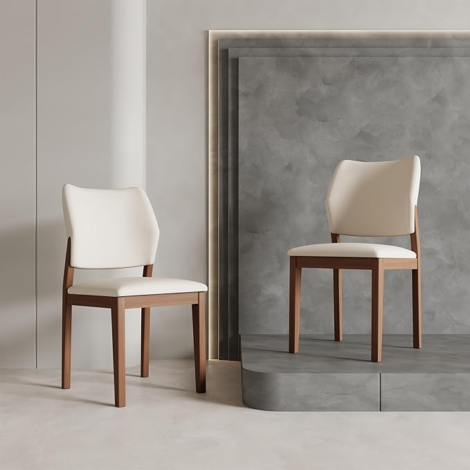 Modern Back Side Chair Dining Chair, Faux Leather, Set of 2,Not Assembled Need | Amazon (US)