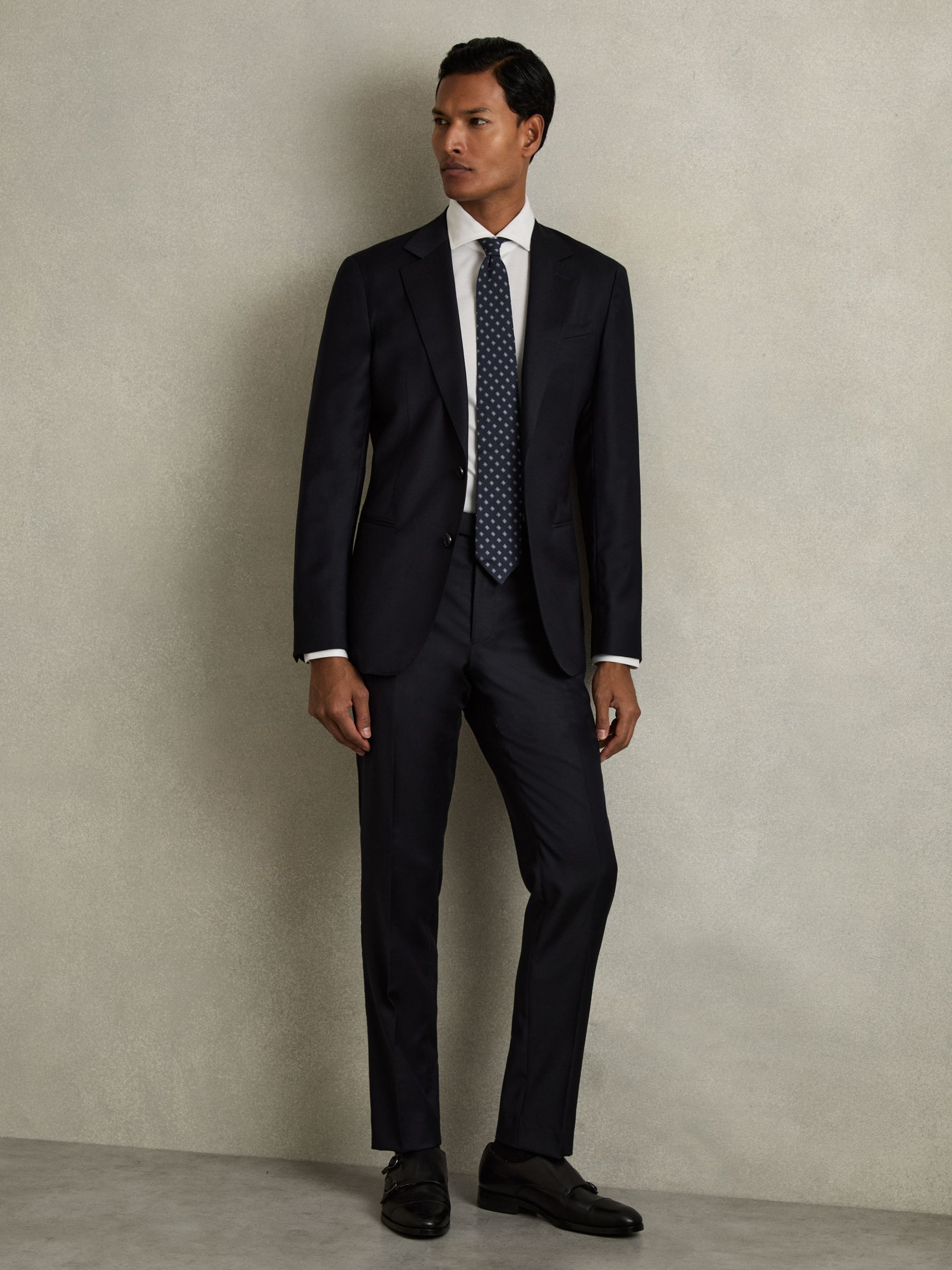 Reiss Modern Slim-Fit Wool Suit Trousers in Navy - REISS | Reiss UK