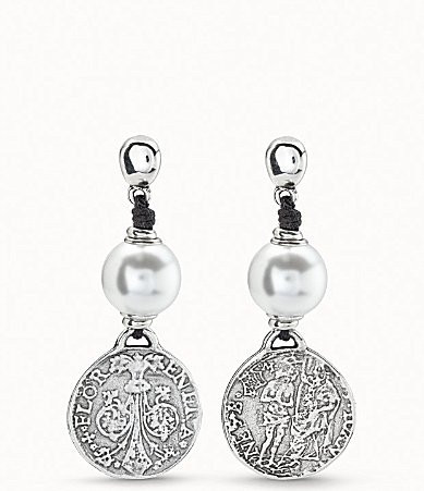 UNOde50 Alexandira Drop Earrings - Silver/Pearl | Dillard's