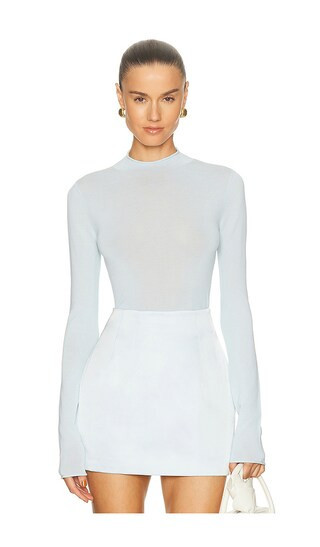 Camila Coelho Pauline Mock Neck Sweater in Baby Blue. - size M | Revolve Clothing (Global)