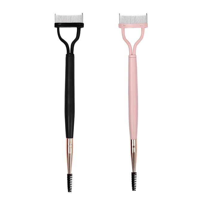 2 Pcs Metal Eyelash Comb Separator, Eyelash Separator Comb with adjustable brush Dual Head Lash S... | Amazon (US)