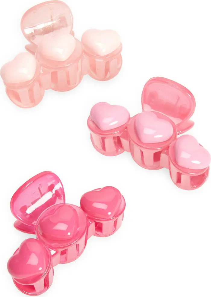 Kid's Assorted 3-Pack Heart Hair Claw Clips | Nordstrom