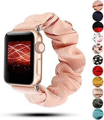 Women Scrunchie Bands Compatible for Apple Watch Band 38mm 40mm 42mm 44mm,Cute Pattern Printed Br... | Amazon (US)