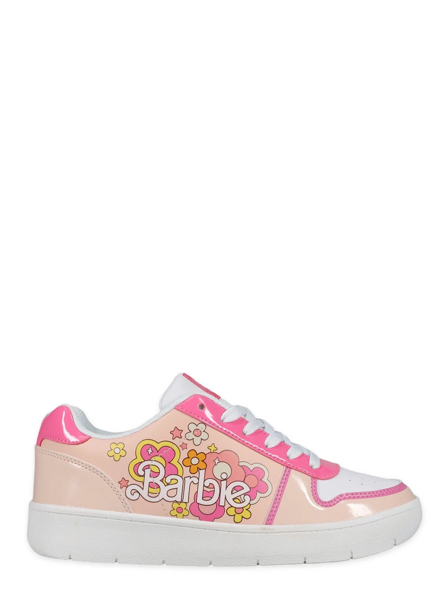 Women's Barbie by Mattel Pink Casual Court Sneaker, Whole Sizes 6-11, Regular Width | Walmart (US)