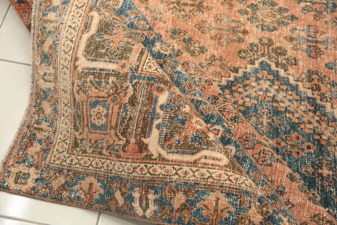 Turkish Handmade Rug, Wedding Guest Rug, Figurative Rug, Orange Blue Rug, Bordered Rug, Vintage A... | Etsy (US)