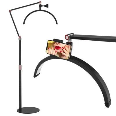 Half Moon Lash Light For Eyelash Extensions Floor Lamp Beauty Half Moon Light | Wayfair North America