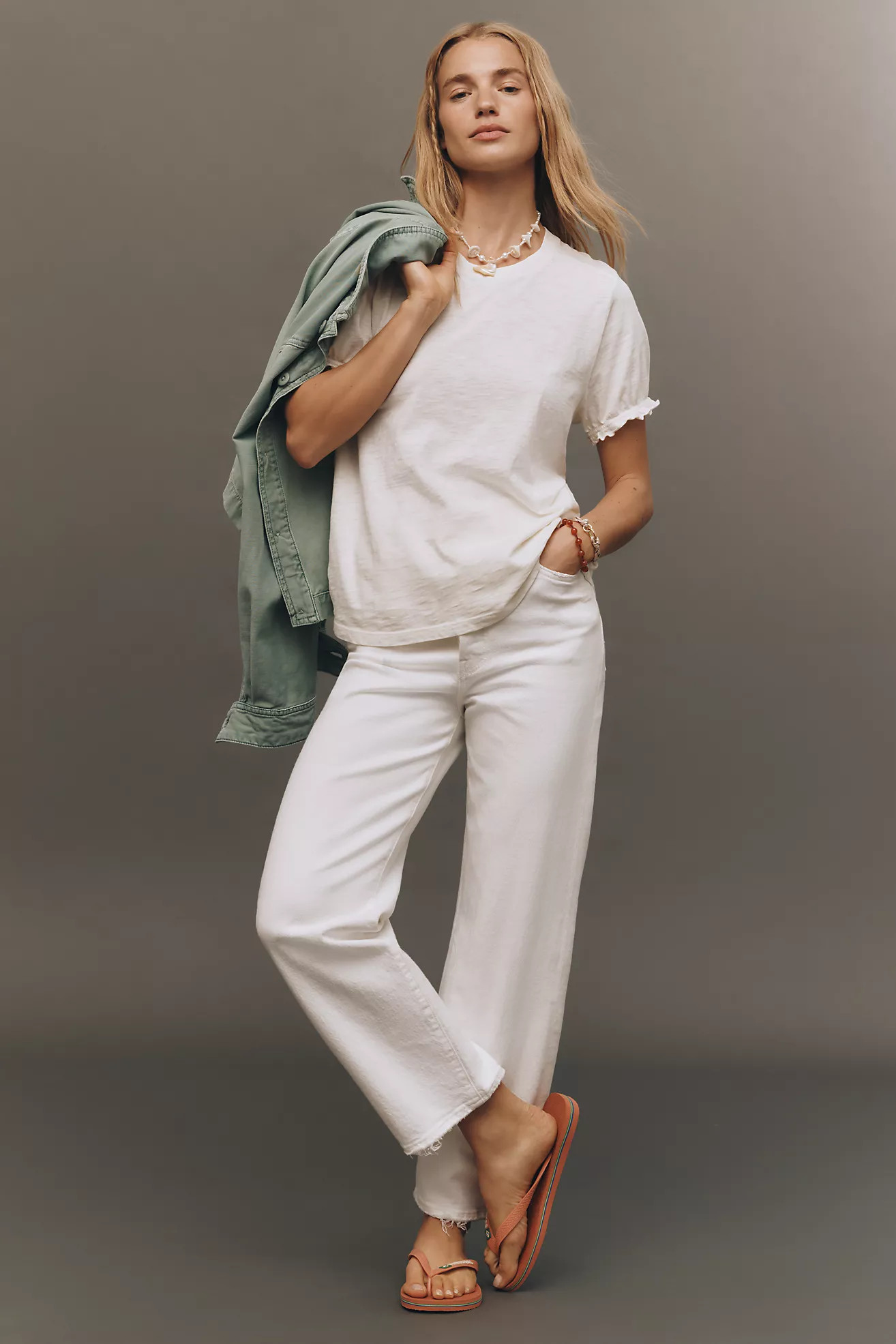 The Bennie Puff-Sleeve Crew-Neck Tee by Pilcro | Anthropologie (US)