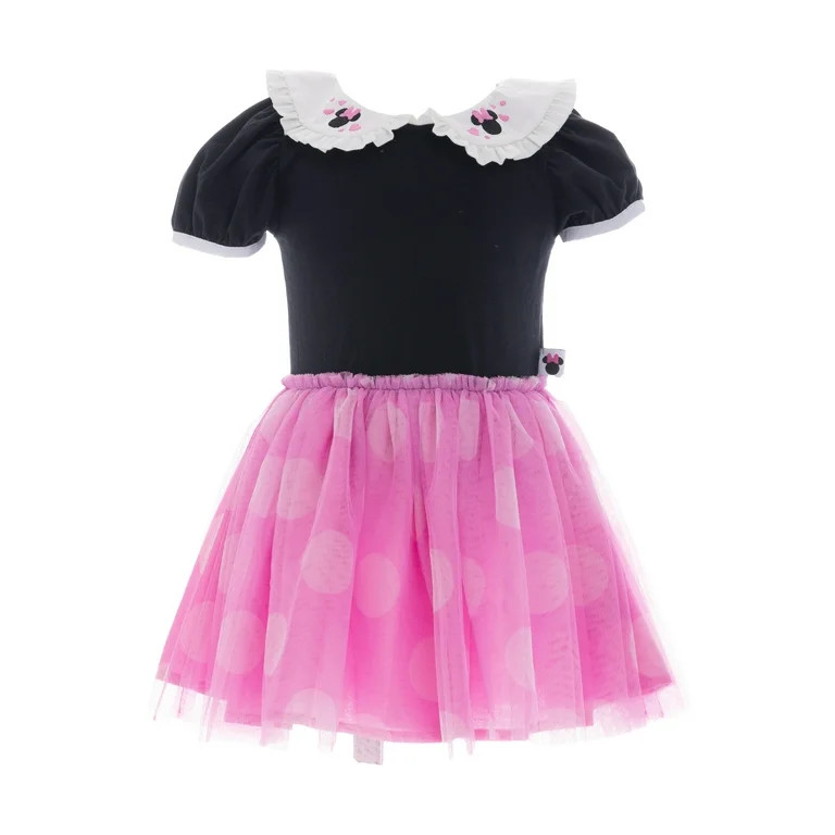 Minnie Mouse Toddler Girls Cosplay Tutu Dress with Puff Sleeves, Sizes 12M-5T | Walmart (US)