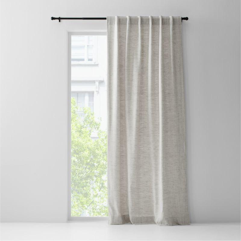 Reid Warm Beige Cotton Window Curtain Panel 52"x84" | Crate & Barrel | Crate & Barrel
