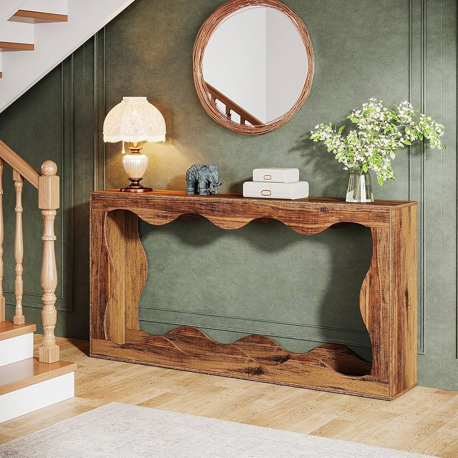 Tribesigns 63 Inches Farmhouse Console Table with Storage, Couch Table Behind Sofa, Long Entryway... | Amazon (US)