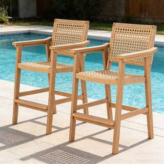 Durable Plastic All-Weather Outdoor Bench-Heavy-Duty Garden Seat for Patio, Lawn and Poolside | The Home Depot