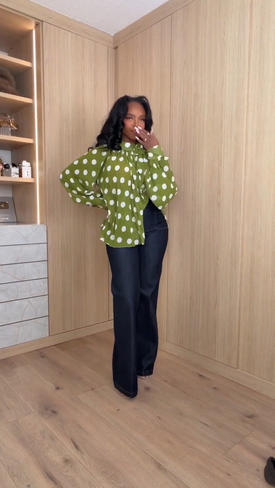 Polka dot outfit✨

polka dot blouse, fall blouse outfit, dark wash jeans outfit, elevated casual outfit, statement top outfit

Wearing: Size Small/4 | 5’4” | 140 lbs | 34D-27-40

📲 Download the FREE LTK app & follow me (@kirasfashionfinds) to shop all my daily finds.

#LTKPetite #LTKStyle