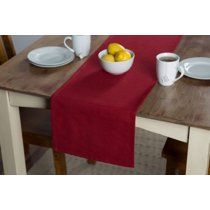 Mainstays Cotton Polyester Blend 13" x 72" Woven Solid Red Table Runner | Walmart (US)