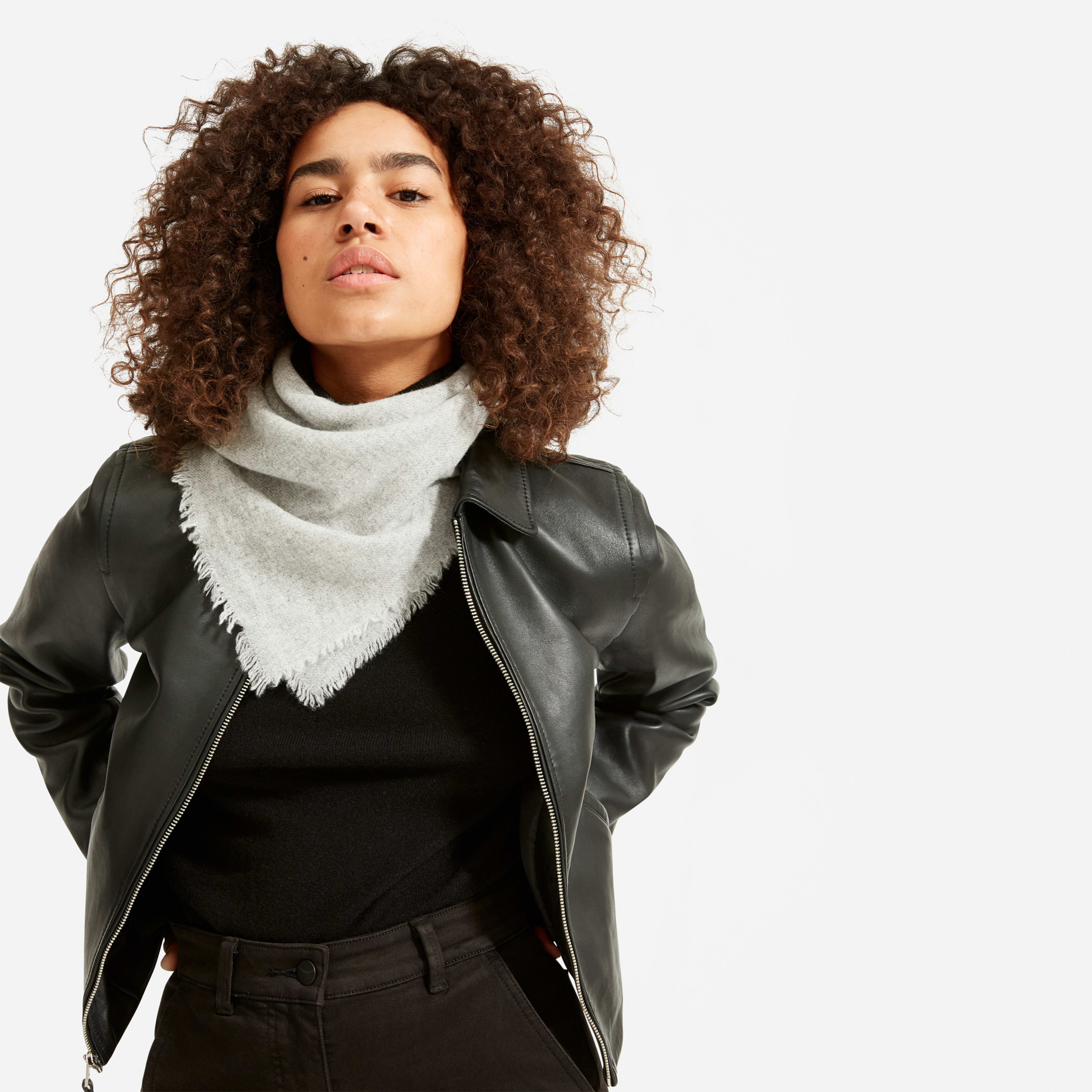 Women's Cashmere Bandana Sweater by Everlane in Heather Grey | Everlane