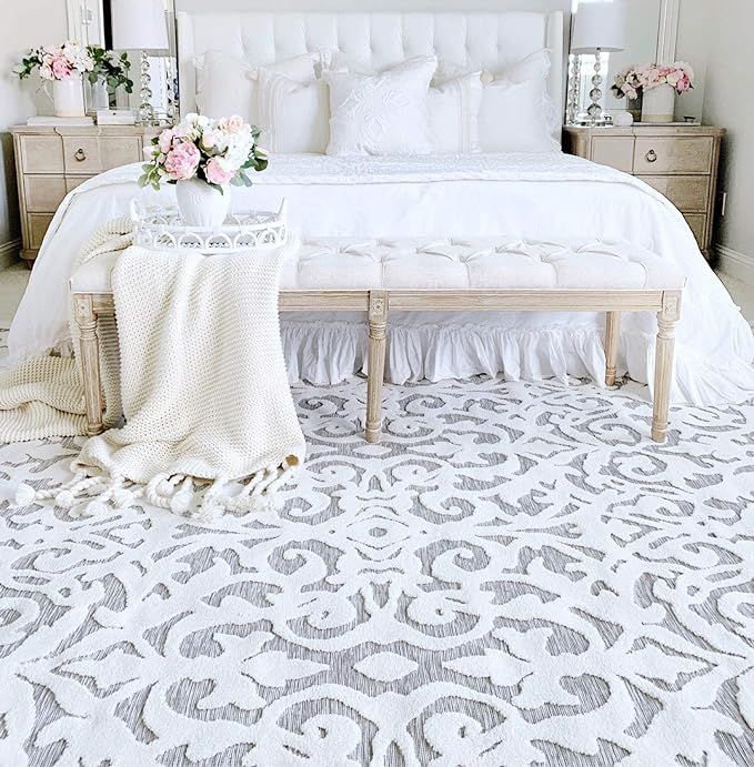 My Texas House by Orian Indoor/Outdoor Lady Bird Area Rug, 7'9" x 10'10", Natural/Grey | Amazon (US)