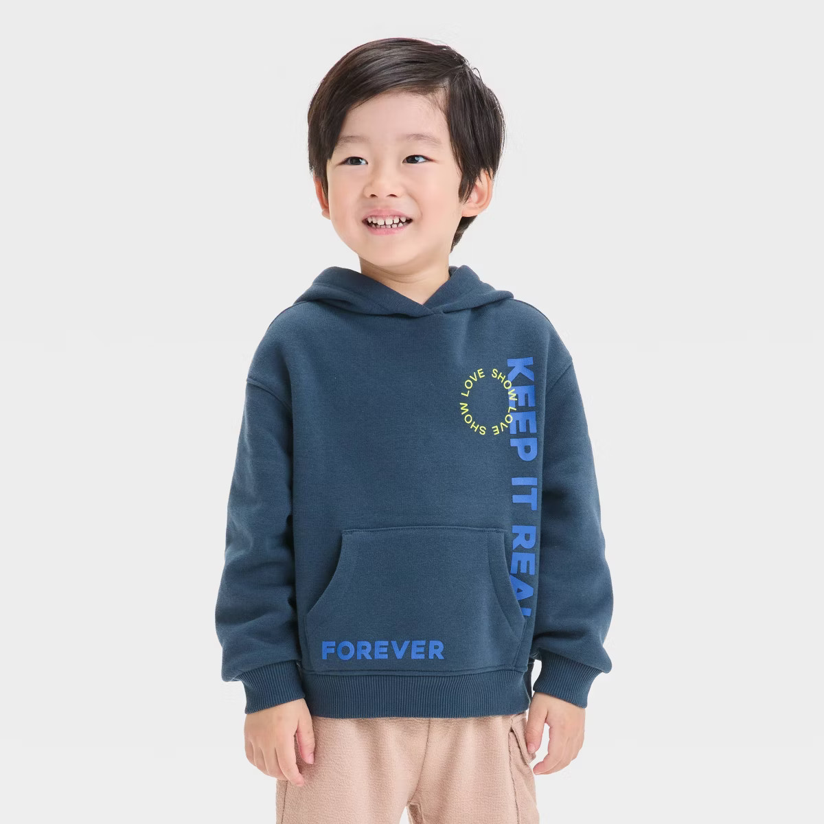 Grayson Mini Toddler Boys' Stay Sunny Hooded Fleece Sweatshirt - Navy Blue | Target