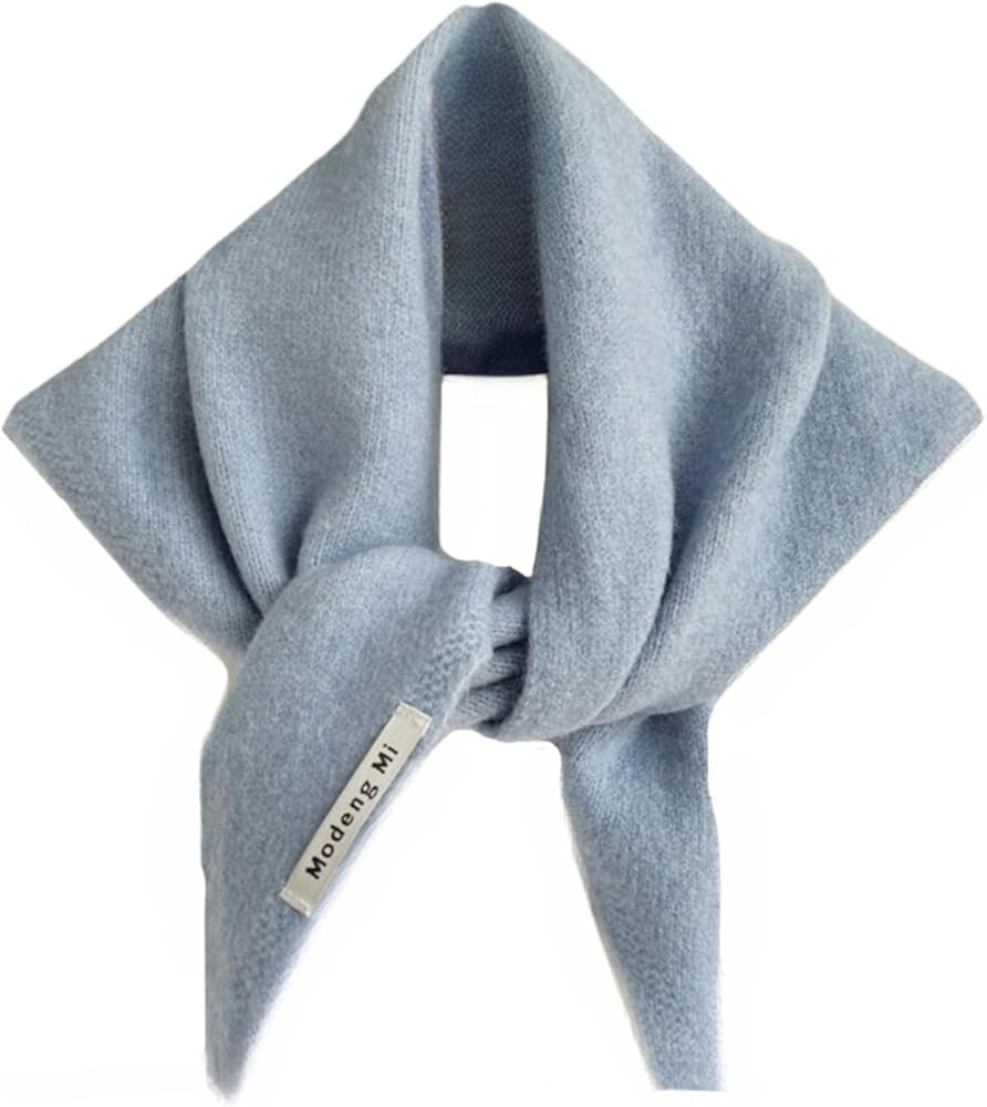 ThiCc Knitted Triangle Scarf for Women - Y2k Pure Color Wool Blend Shawl Warm Neck Warmer Headsca... | Amazon (UK)