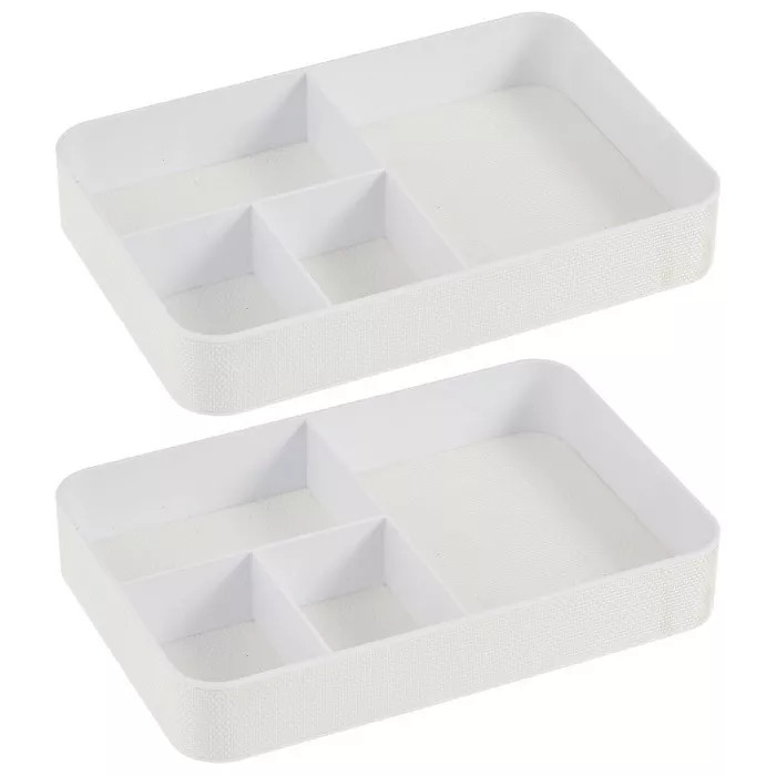 mDesign Plastic Home, Office Storage Tray, 6 Sections - 2 Pack | Target