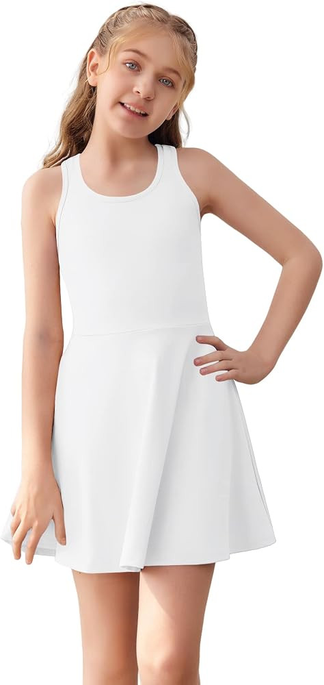 Haloumoning Vestido de tenis sin mangas para ni\u00f1as, vestido de golf con espalda cruzada para... | Amazon (US)