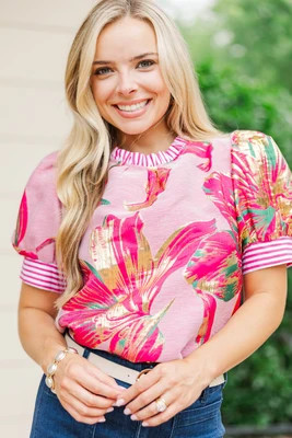 Hopeless Romantic Fuchsia Brocade Blouse | The Mint Julep Boutique