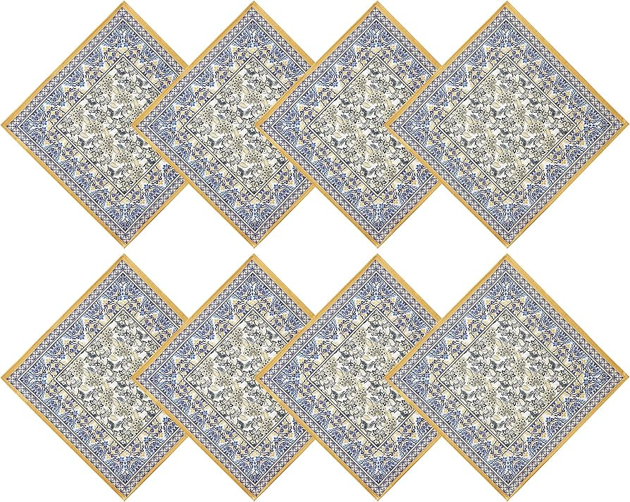 Home Bargains Plus Provence Allure Arabesque Yellow and Blue Floral Bordered Country French Fabri... | Amazon (US)