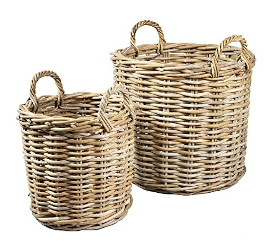 Round Kubu Wicker Basket with Handle - Large: Diameter 45 cm - Handmade Wicker Plant Basket - Hig... | Amazon (DE)