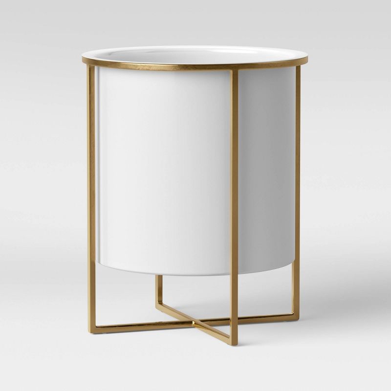 Iron Planter With Brass Stand White - Project 62™ | Target