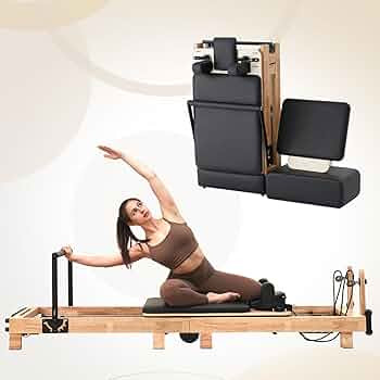 Pilates Reformer, PAETA Wooden Foldable Pilates Reformer Machine with Springs, Pilates Machines f... | Amazon (US)