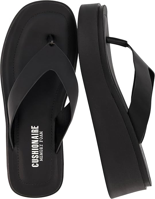 CUSHIONAIRE Pippin Chunky Platform Flip Flops, Stylish Wedge Flip Flops for Women with Cushioned ... | Amazon (US)