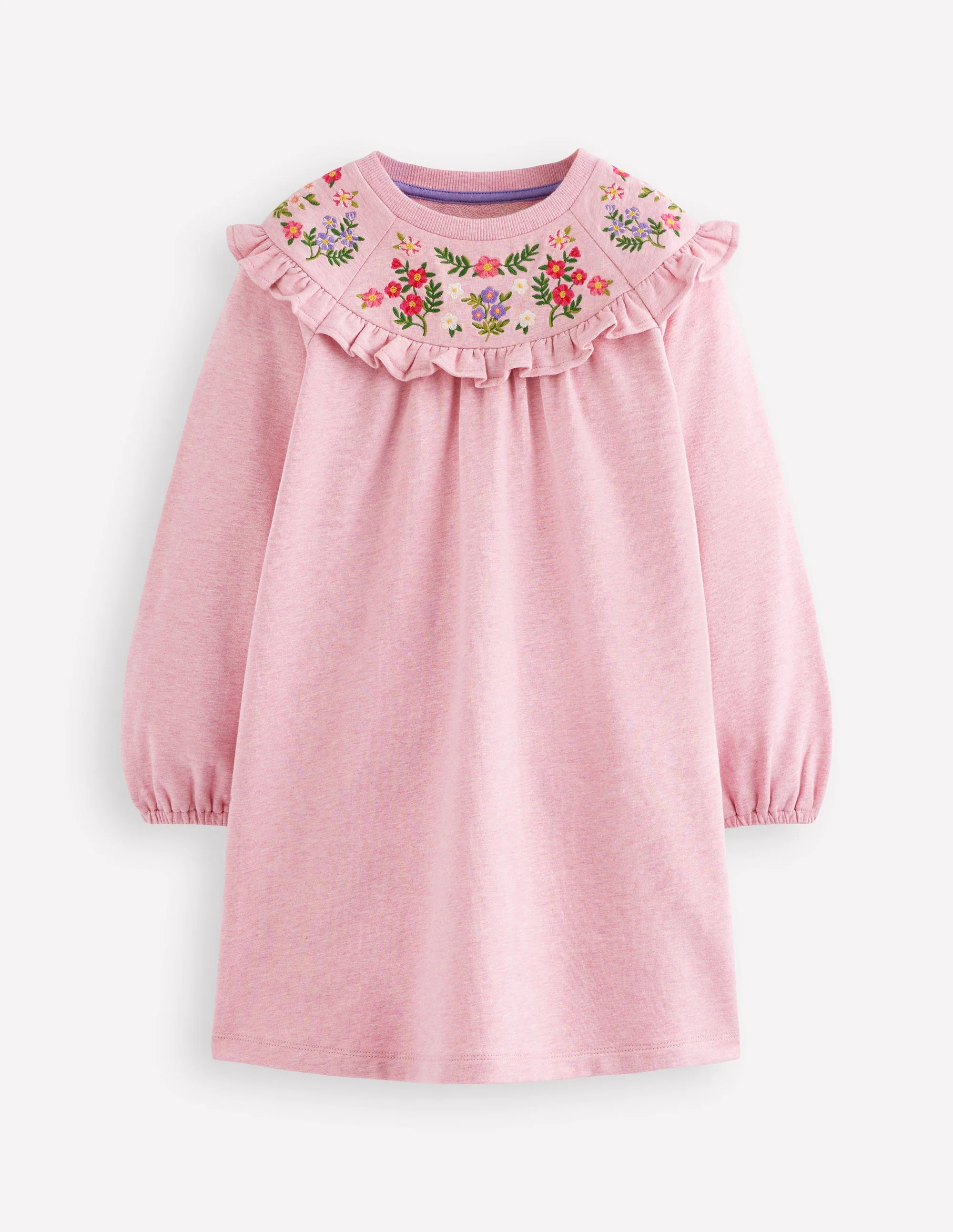 Embroidered Sweatshirt Dress-Pink | Boden (US)