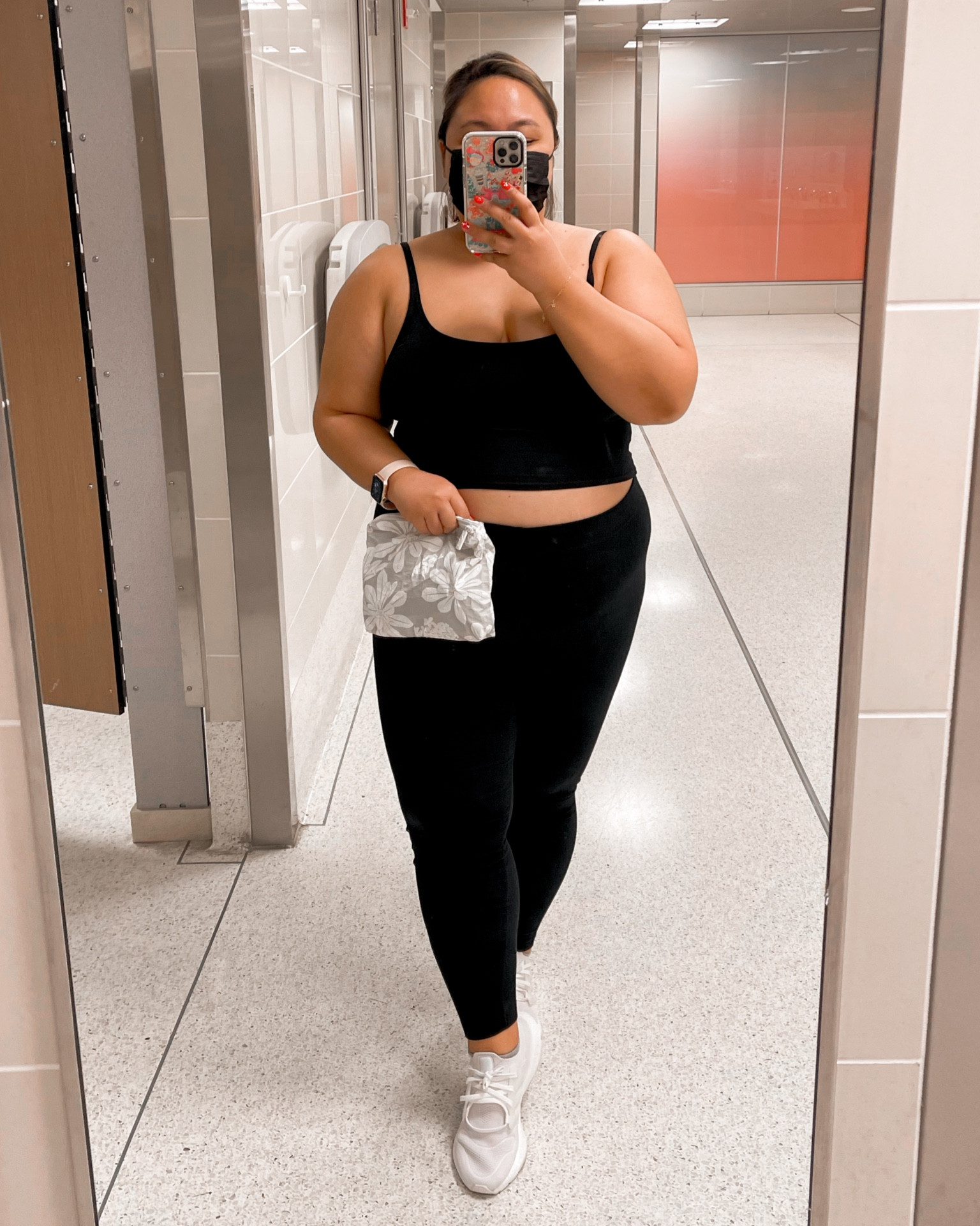 My go-to travel outfit. ✈️ A black  camisole tank with a built-in bra shelf, black leggings, and my Adidas Ultraboost. Not shown is my mock-neck zip-up sweater. Everything is from Old Navy, except for the shoes. The shoes are from Adidas. 👟 

Women’s travel outfit, travel outfit, comfy travel outfit.

#LTKtravel #LTKstyletip