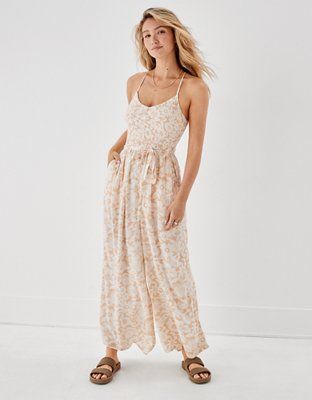 AE Floral Smocked Jumpsuit | American Eagle Outfitters (US & CA)