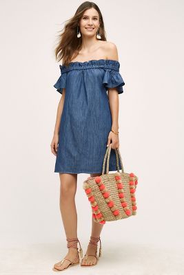 Denim Off-The-Shoulder Dress | Anthropologie (US)