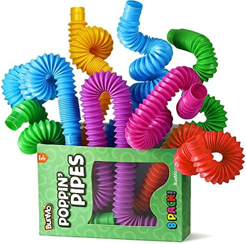 Amazon.com: BunMo Pop Tubes Sensory Toys, Fine Motor Skills Fidget Pack Toddler Toys, Fidget Toys... | Amazon (US)