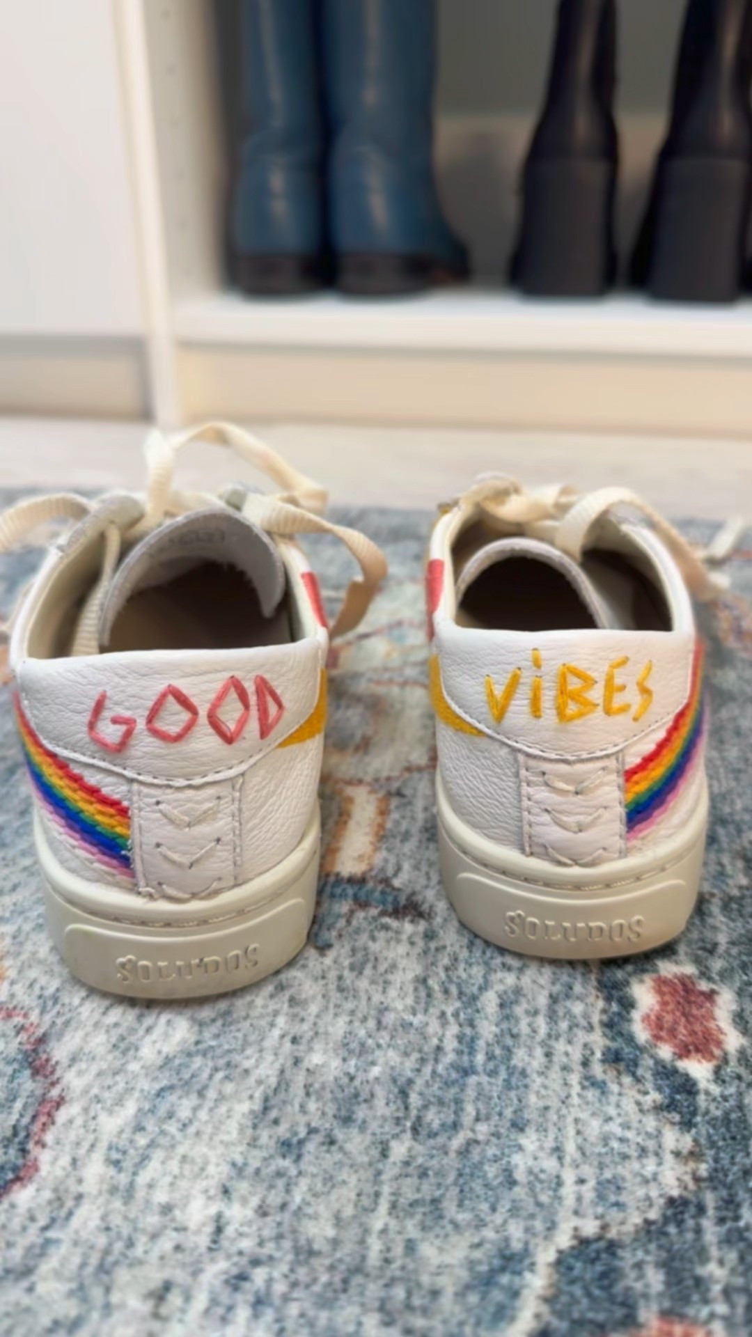 Where are things that make you happy! You never know, they might make someone else feel pretty good, too! These rainbow colored sneakers are the perfect way to showcase your mood!

#LTKPetite #LTKShoeCrush #LTKStyleTip